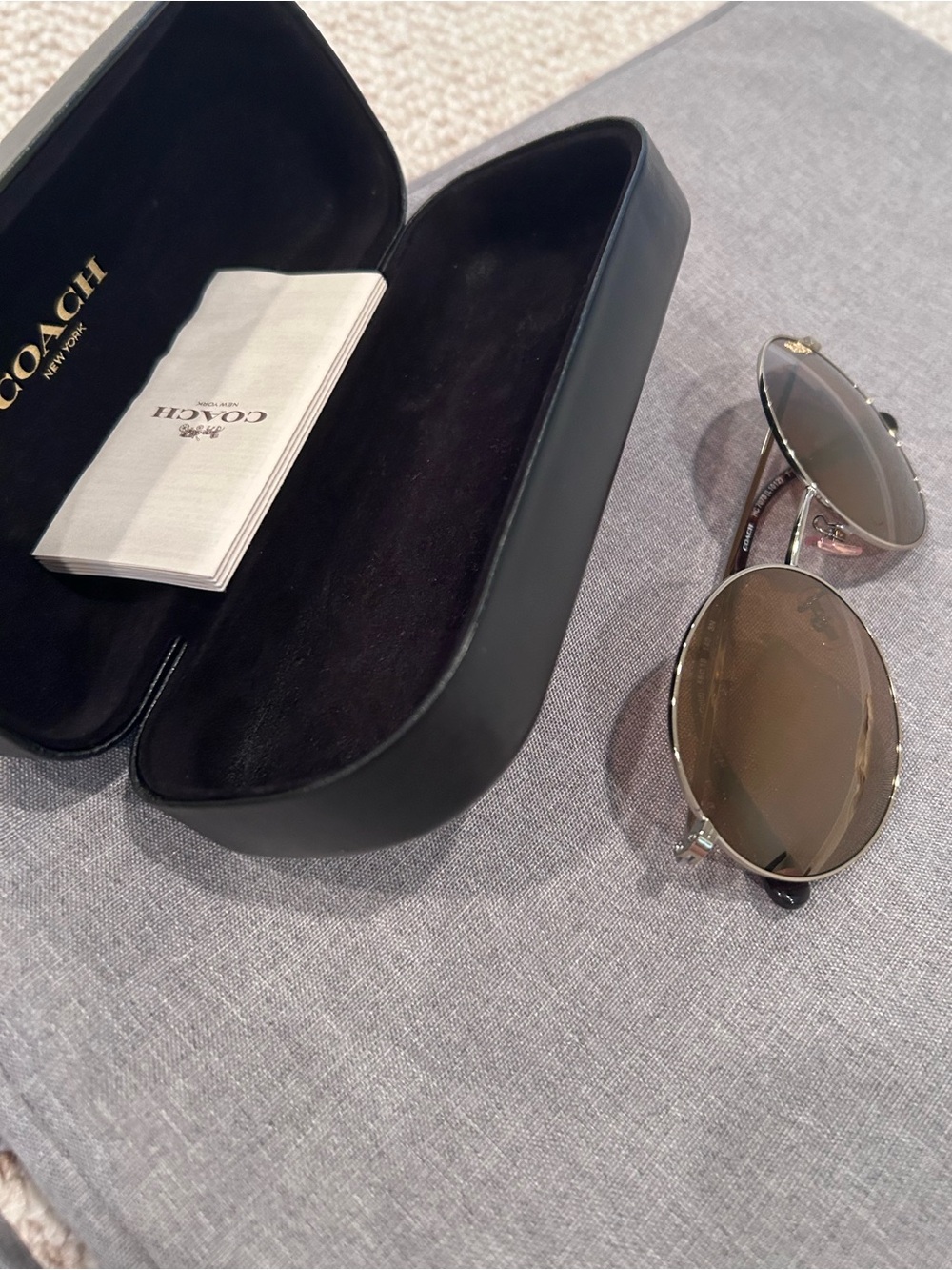 Coach Silver Metal Sunglasses with Brown Lenses